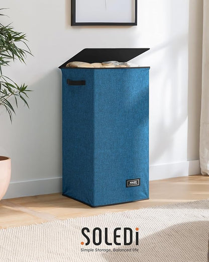 SOLEDI Laundry Hamper with Lid 100L Large & Tall Collapsible Laundry Baskets