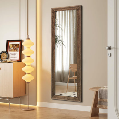 AAZZKANG Hanging Mirror Full Length Retro Large Wooden Framed Full Body Mirrors 47"x16" for Bedroom Living Room Bathroom Wall Mounted Vertically or Horizontally