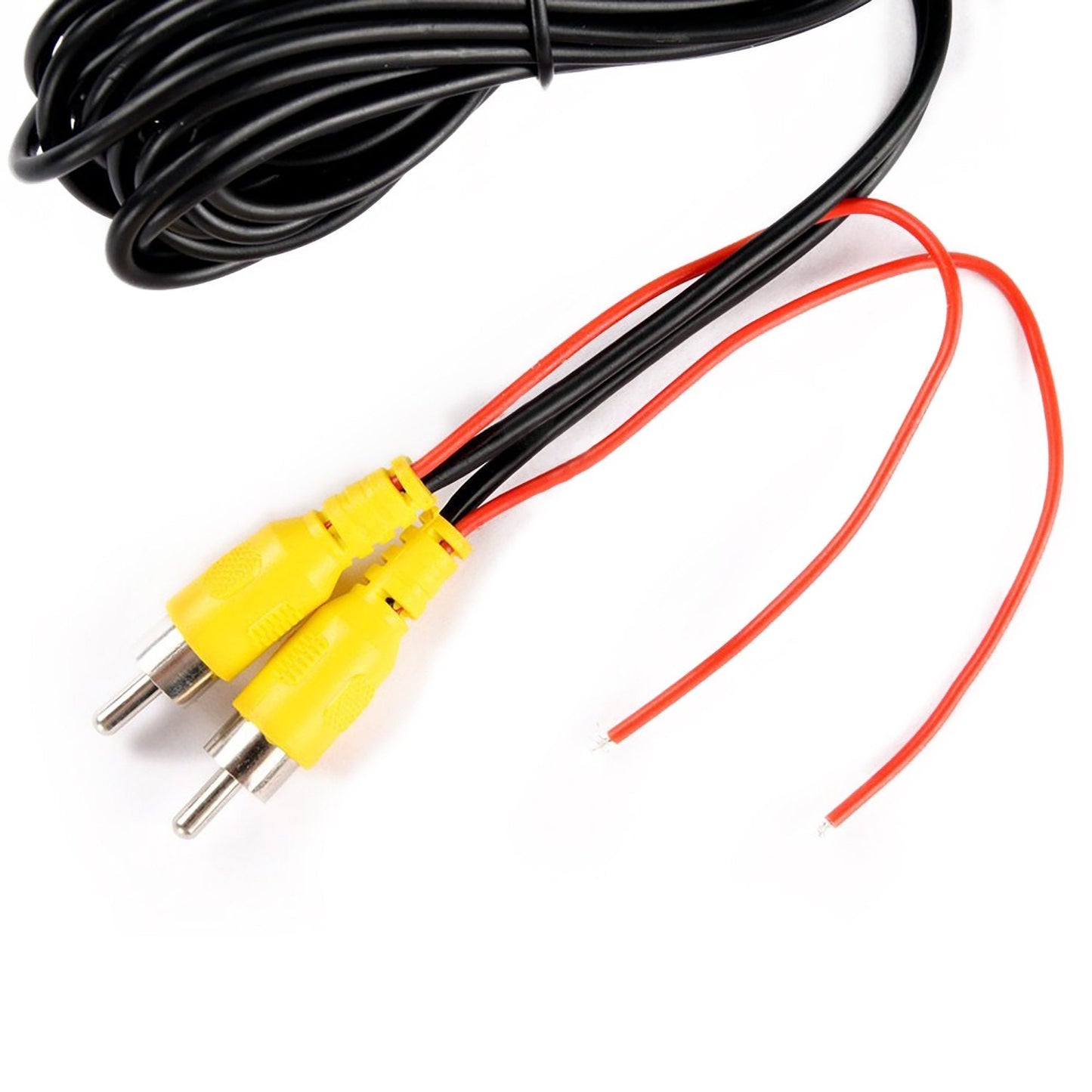 DALLUX Backup Camera RCA Video Cable,Car Reverse Rear View Camera Video Cable with Detection Wire(20FT/6m),AV Extension Cable with RCA Video Female to Female Coupler and Power Cable