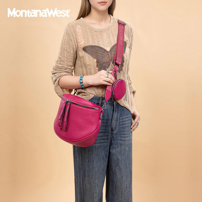 Montana West Large Crossbody Bags for Women Bum Bag Sling Purse with Adjustable Strap