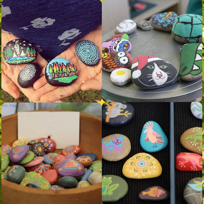12Pcs River Rocks for Painting 2-3 Inch Smooth River Stones to Paint, Natural Craft Stones Large Smooth Rocks for Crafts, Arts, Decoration, Bulk Painting Rocks