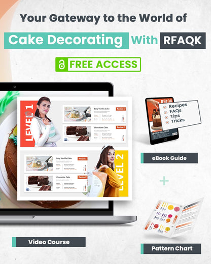 RFAQK 72PCs Cake Decorating Supplies Kit for Beginners - Cake Turntable with 50 Piping Bags, Bags Coupler, 12 Numbered Piping Tips, Offset & Straight Spatula, Icing Scrapper Set for Cake Decoration