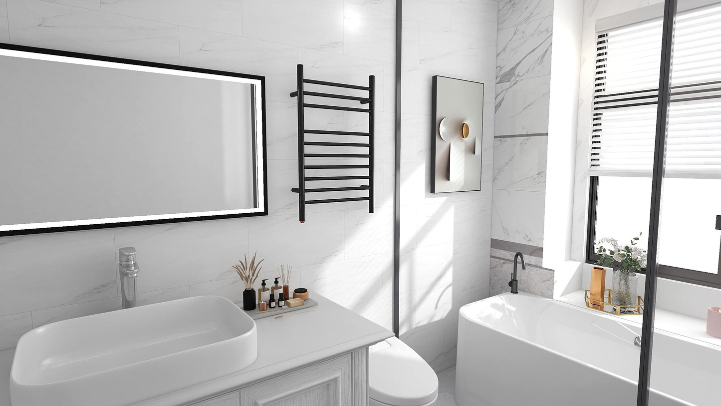 HEATGENE Towel Warmer Wall-Mounted Hardwired Heated Towel Rack Hot Towel Bar Brushed
