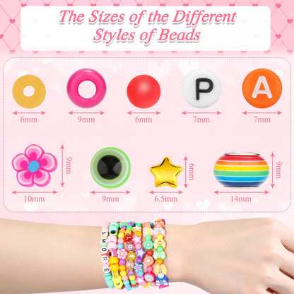 PAXCOO 2435PCS Bracelet Making Kit Including All Kinds of Beads for Jewelry Making, Friendship Bracelets, Necklaces, Beading, Gifts and DIY Crafts