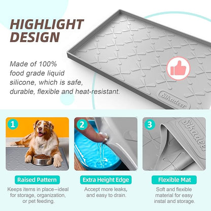 SIKADEER 25" x 19" Under Sink Mat Waterproof, Silicone Mat Kitchen Drawer Shelf and Cabinet Liner, Sink Protector for Kitchen Organizers and Storage, Boot Tray Pet Food Mats