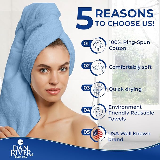 DAN RIVER 8 PC Luxury Bath Towels