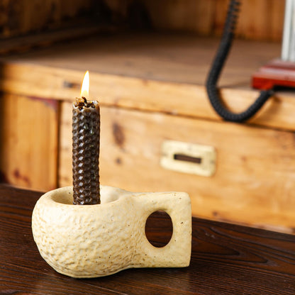 Kendiis Candle Holder Ceramic Candlestick Holder, Candlelight Stand for Spell Candles, Taper Candles, and Incense, Halloween Christmas Dining Room Home Decoration Display