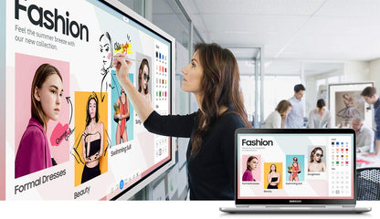Samsung Flip 2 WM55R 55 Inch Digital Flipchart for Business 4K UHD 3840x2160 with Touch Screen, Wi-Fi, HDMI, USB (LH55WMRWBGCXZA), Light Gray