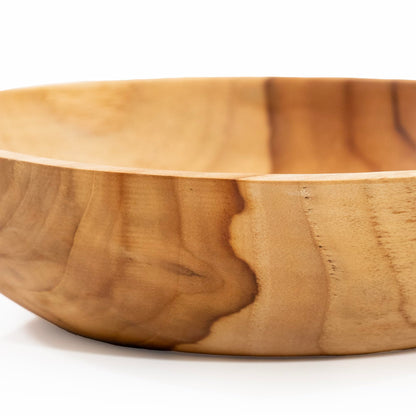 ANDALUCA Rustic Teak 11 inch Wood Hand Carved Organic Bowl (11"-12" Diameter)