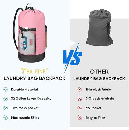 BALEINE 150L Laundry Bag Backpack, 900D Oxford Fabric Large Travel Laundry Bags