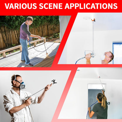 6-Piece Set of Extension Poles, Airless Paint Sprayer Gun Tip Extension Pole,for Airless Paint Gun Wand, Black Carrying Pouch Included for Easy Storage (8in 12in 16in 20in 30in 40in)