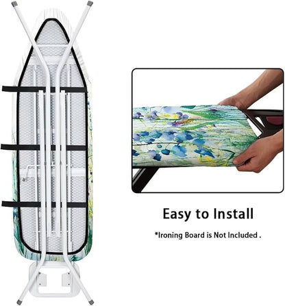 ZDCUSTOM Blue Flower Ironing Board Cover Iron Board Replacement Cover Resist