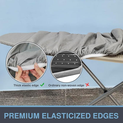 Ironing Board Cover and Pad, Thick Padding, Elastic Edge, Silicone Coated