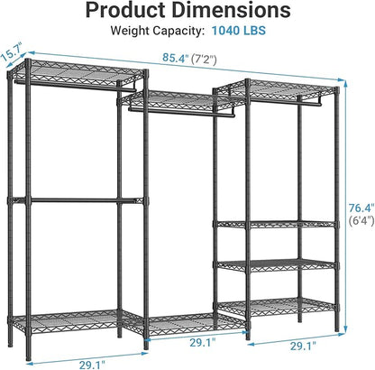 VIPEK V5 Plus Large Portable Closet Rack Freestanding Wardrobe Closet, 85.4" L