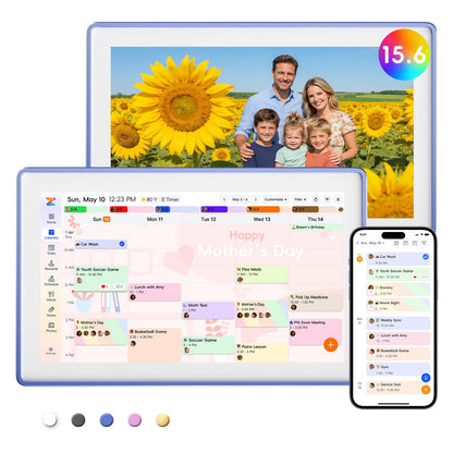 Westsee 15.6" Digital Calendar, No Subscription Smart Family Planner, Interactive Touchscreen Electronic Wall Calendar, Photo Display, Meals, Chore Chart & Tasks, Wall & Desk Mountable (Ultramarine)