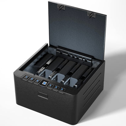 XDeer Gun Safe, Biometric Quick Access Gun Safe for Handgun, 4 Pistols High Capacity Handgun Safe with Digital Keypad, Biometric Fingerprint