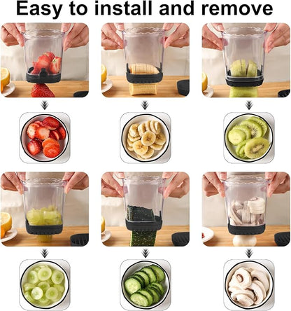 Strawberry Slicer：Fruit Slicer Cup Veggie Salad Speed Cutter for Strawberries Egg Banana Mushroom Cucumber Kiwi the Kitchen Portable Slicing Tool (Black)