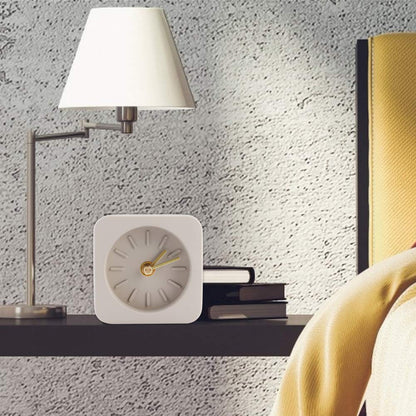 Qcwwy Simple Square Cement Desk Clock for Office Home Living Room Decor - and Unpretentious - Ideal for Nordic and Minimalist (Sandstone Brown), Qcwwyi1szgq4cbf-12