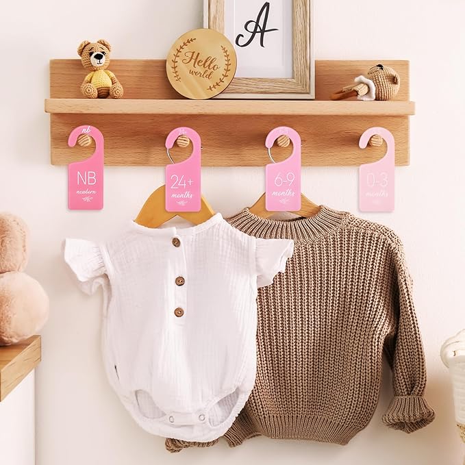 Whaline Acrylic Baby Closet Dividers Pink Hanging Infant Clothes Hanger