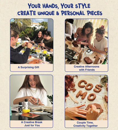 KLAYFUL Pottery Kit for Adults – 6,6lbs Air Dry Clay Pottery Set with Tools, Paints & Brushes – DIY Arts & Crafts Kit for Beginners & Couples | Creative Gift Set for Relaxing Date Night Crafts