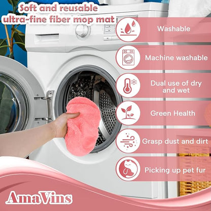 5 Pack Reusable Microfiber Mop Pads Compatible