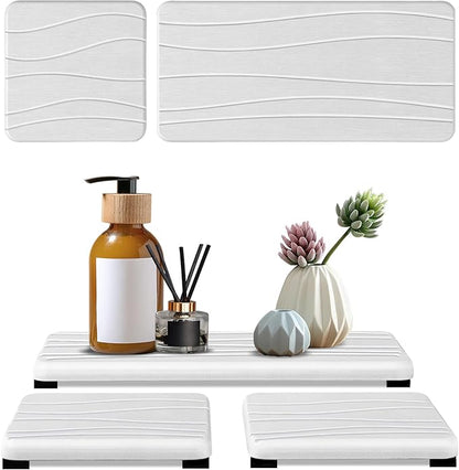 3PCS Water Absorbing Stone Tray, Fast Drying Stone Sink Tray, Stones Soap Trays
