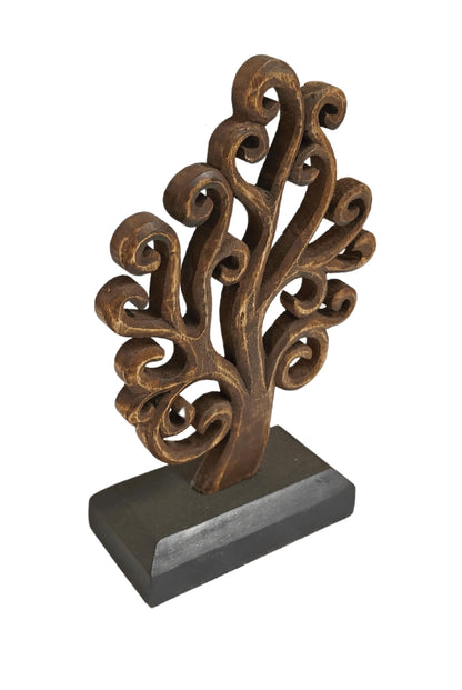 VANIYA CRAFTS® Wooden Carved Handmade Engraved Table Decor Table Sculpture Home Decor Statue for Living Room, Bedroom, Office Desktop, Cabinets (Walnut & Black)