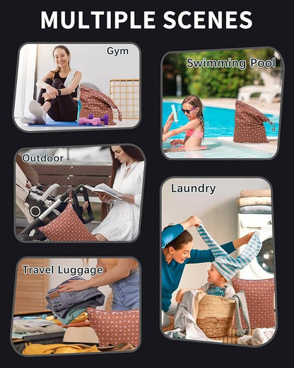 babygoal Travel Laundry Bags 2 Pack, Gym and Swimming-Washable Waterproof Wet