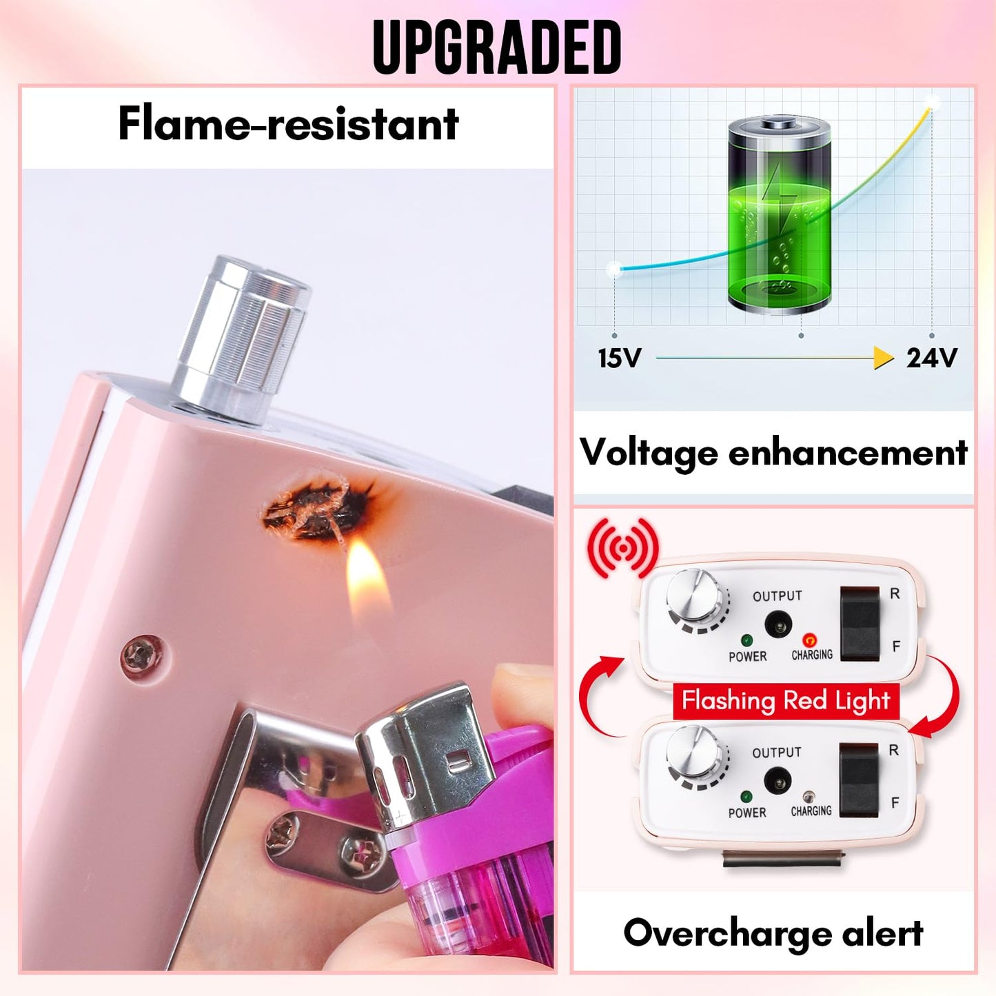 Makartt Nail Drill Professional: 60W 35000RPM Electric Nail File with Coreless Motor, 2 in 1 Desktop & Portable, Drill Bits and LCD Display for Acrylic Gel Nails, Nouvella Pink