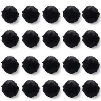Craft Pom Pom Balls,Large Black Poms Costume Accessory, Pom pom Balls for Arts and DIY Creative Crafts Decorations,Black,3 Inches,20 Pieces.