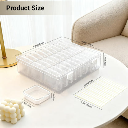 Bead Organizer Box, 30 Pcs Small Beads Storage with 84 Label Stickers, Clear Plastic Small Containers for Jewelry Making, Diamond Painting, DIY Art Crafts, Bracelet Making, Nail Rhinestones, Seeds
