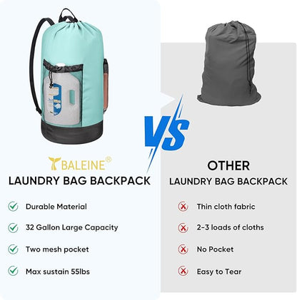 BALEINE 150L Laundry Bag Backpack, 900D Oxford Fabric Large Travel Laundry Bags