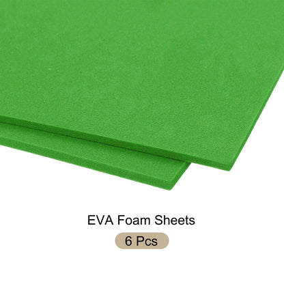 Rebower 6Pcs Foam Sheets Crafts Foam Arts Paper 10 x 10 x 1/8 Inch [for Crafts Project, Scrapbooking, DIY, Party Handicraft, Costumes]-25cm x 25cm x 3mm / Green
