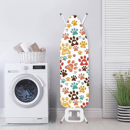 ZDCUSTOM Multicolor Dog Paw Print Ironing Board Cover 15x54 Replacement Iron