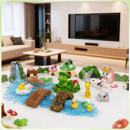 MUJERWQ 82 Pcs Fairy Garden Accessories Kit - Miniature Figurines, Resin Mushrooms, Elves & Animals, Bridges & Houses for DIY Terrarium, Dollhouse, Succulent Garden Decor, Indoor Outdoor Craft
