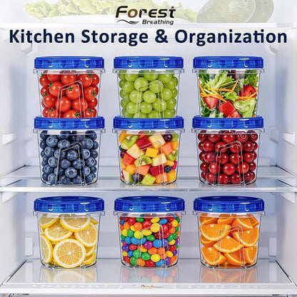 12 Pack 23.5 oz Reusable Freezer Storage Containers with Twist Top Lids Airtight, Leakproof Plastic Soup Freezer Container, Food Storage Containers for Meal Prep Leftover Fruit Microwave Freezer Safe
