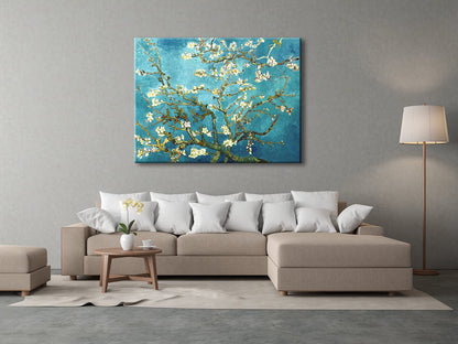 Wieco Art Framed Wall Art Canvas Prints of Almond Blossom by Vincent Van Gogh Paintings Reproduction Abstract Artwork for Wall Decor Golden Frame