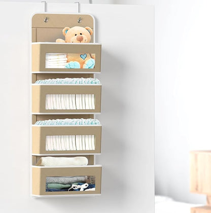 Simple Houseware 4 Clear Window Pocket Over Closet Door Storage Hanging