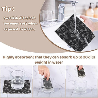 6 Pack Swedish Dishcloths for Kitchen, Swedish Rags Dish Towels