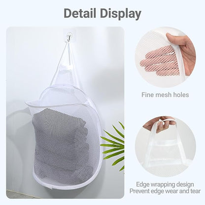 Hanging Laundry Bag Small Hanging Hamper Foldable Mesh Hamper Collapsible Wall