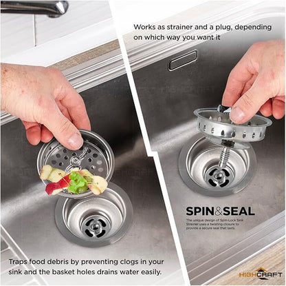Highcraft 9763 Kitchen Sink Stainless Steel Drain Assembly