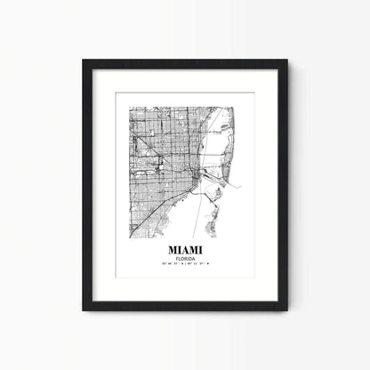 Eleville 11X14 Unframed Miami Florida City View Abstract Road Modern Map Art Print Poster Wall Office Home Decor Minimalist Line Art Hometown Housewarming wgn403