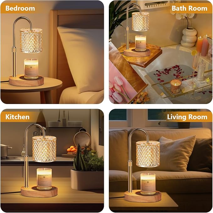 Engpure Candle Warmer Lamp with Timer & Dimmable – Elegant Wax Melter for Jar Candles, Auto-Off 2H/4H/8H Housewarming & Birthday Gift for Women/Mom, Home Decor Essentials