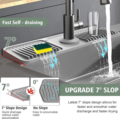 17.7-Inch Kitchen Sink Splash Guard Mat | 7° Slope