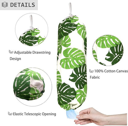 Green Wall Mount Plastic Bag Organizer