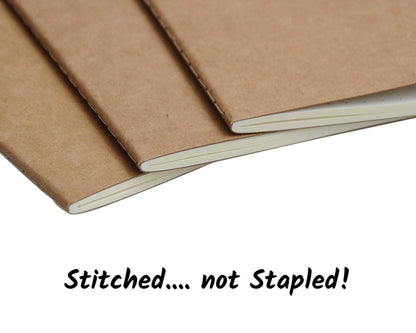Wanderings Blank Regular Size Travelers Notebook Inserts | 4.25" x 8.25"/11cm x 21cm | 100 gsm Paper | 3 Hand-Stitched Booklets/180 Pages | Travelers Notebook Refills for Journals, Diaries, Planners