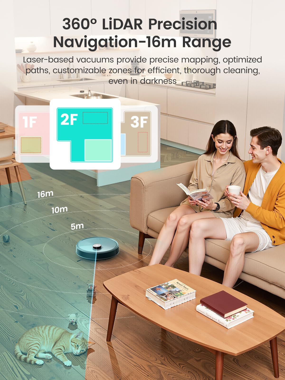 Lefant M210 Pro Robot Vacuum, Slim Quiet, 3 Adjustable Suction Levels, 6 Modes, Robot Vacuum Cleaner for Pet Hair, Hard Floors & Low Carpets, Self-Charging, WiFi/App/Alexa Control, Gray
