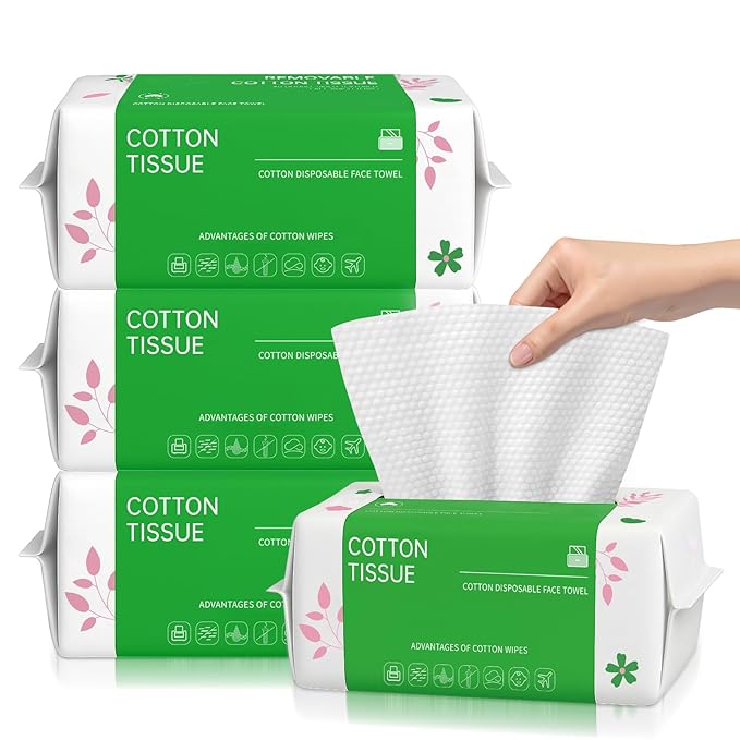 Disposable Face Towels 100 Count, Biodegradable Facial Towels