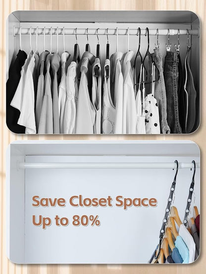 HOUSE DAY Space Saving Hanger 20 Pack Sturdy Black Magic Hangers