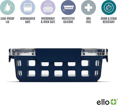 Ello Duraglass Mixed Meal Prep Sets Leak-Proof Glass Food Storage Containers